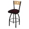 Holland Bar Stool Co 25" Swivel Counter Stool, Black Wrinkle, Nat Back, Canter Bordeaux Seat 83025BWNatMplB005 - alternate 1